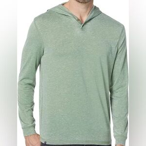 Johnnie-o Zed Vintage Henley Hoodie in Ivy Green Men's XL